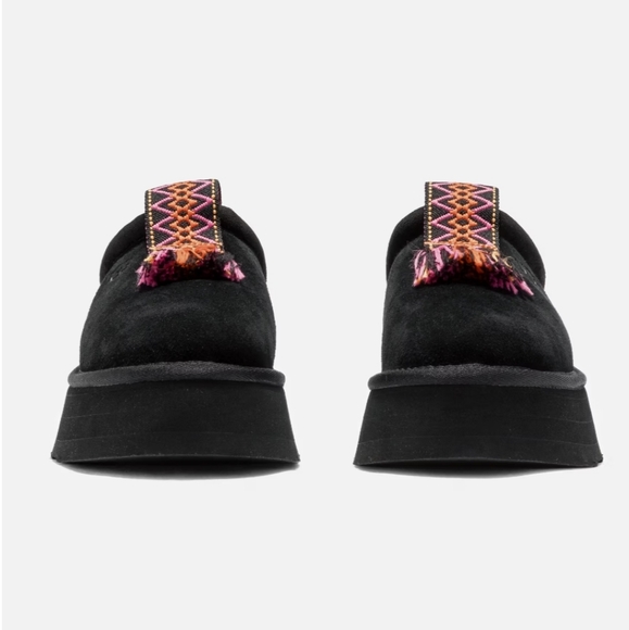 UGG Tazzle Shaded Clover Suede UGG plush-Braided Tassel Slip-on Mule Shoes - Picture 2 of 6